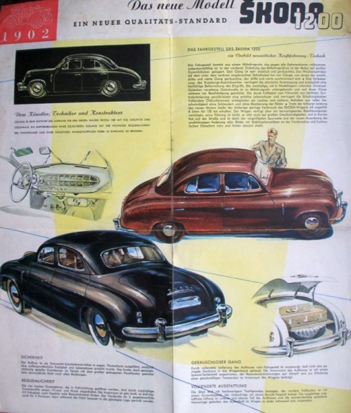 Skoda 1200 Modelprogram 1952 Carbrochure (8675)